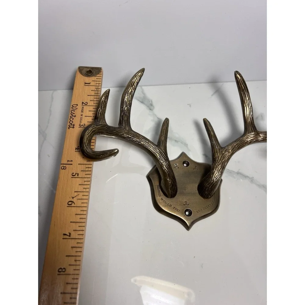 VTG Antlers Hook Rack Bronze Finish Airen Grove Anthropology Wall Decor